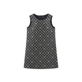 Women's Sleeveless Dress with Textured Pattern
